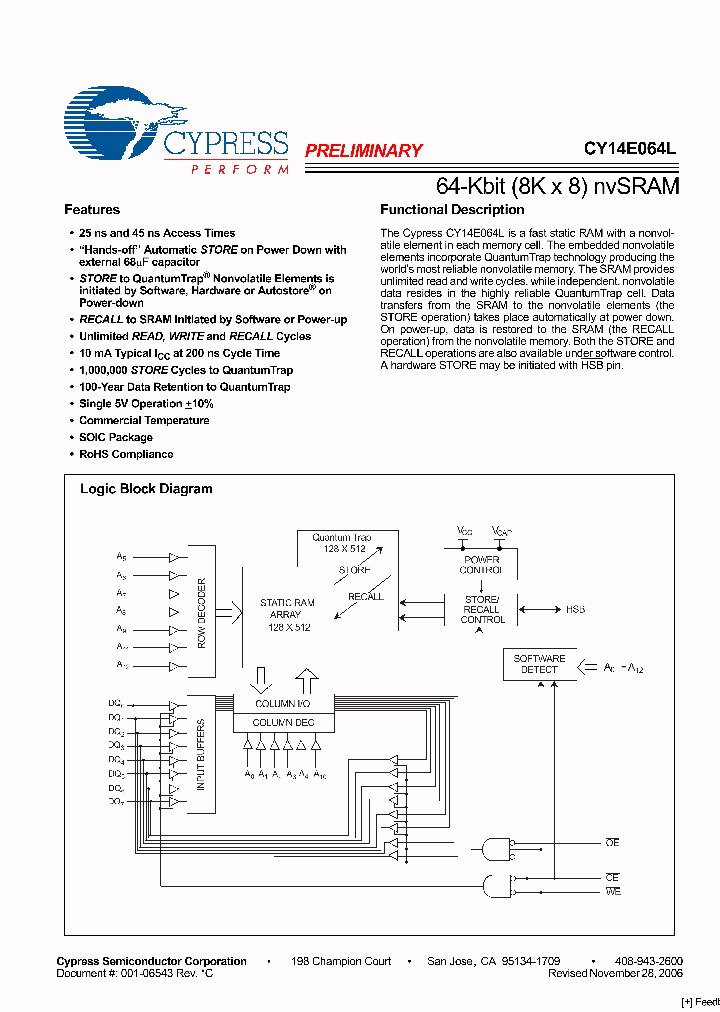 CY14E064L-SZ45XCT_1324333.PDF Datasheet