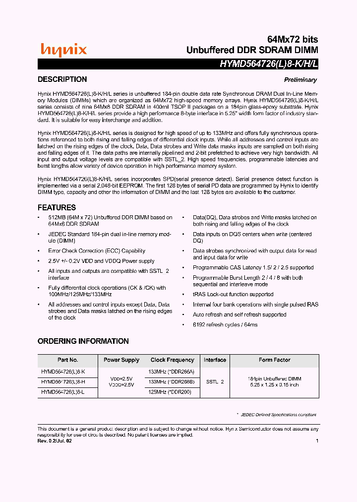 HYMD564726L8_1325192.PDF Datasheet