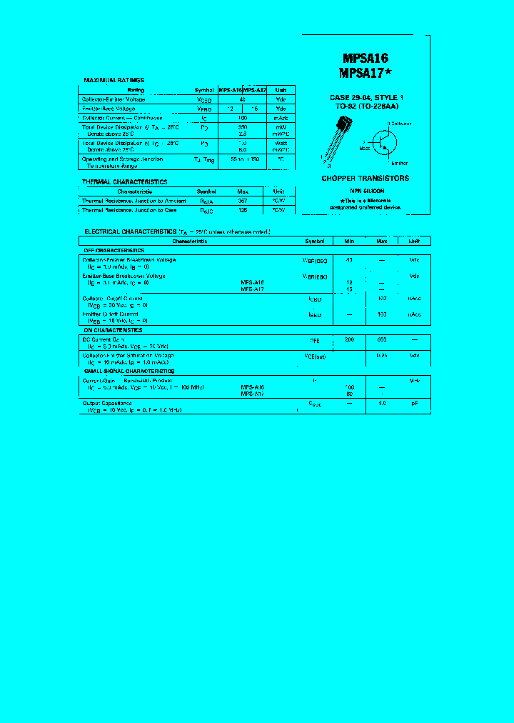 MPSA17_1718525.PDF Datasheet