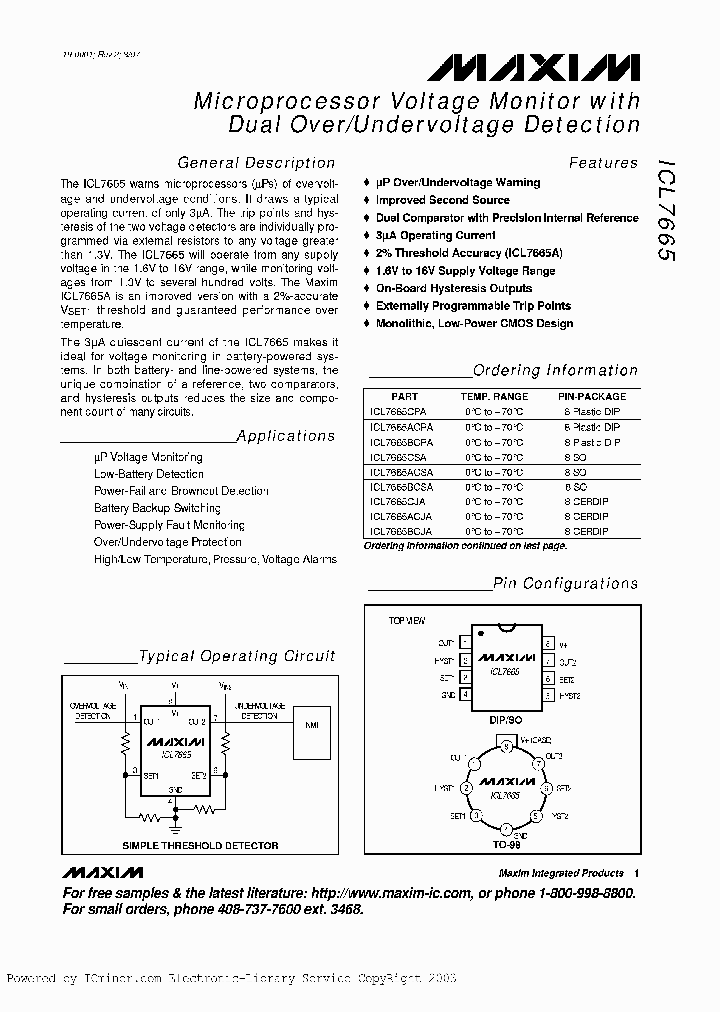 ICL7665BCD_1327622.PDF Datasheet