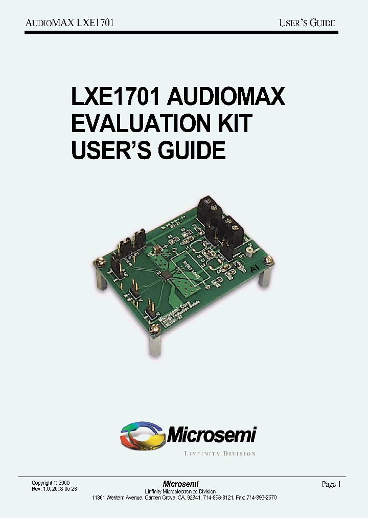 LX1701EVAL_1720460.PDF Datasheet