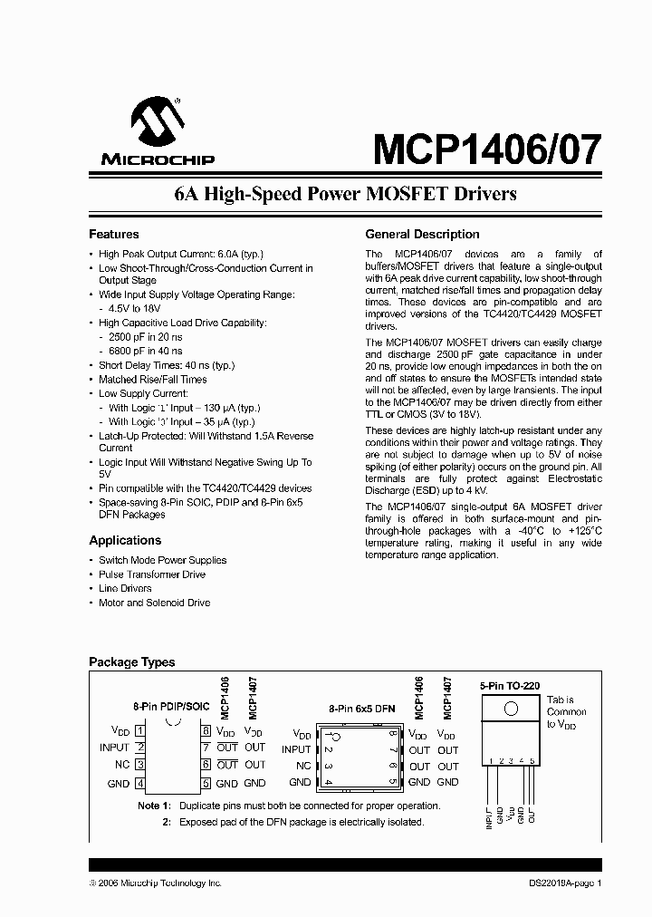 MCP1406T-EAT_1332095.PDF Datasheet