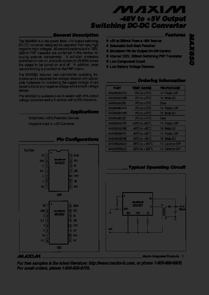 MAX650BCD_1327009.PDF Datasheet