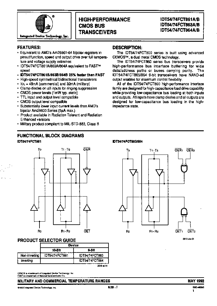 IDT74FCT864ASO_1324927.PDF Datasheet