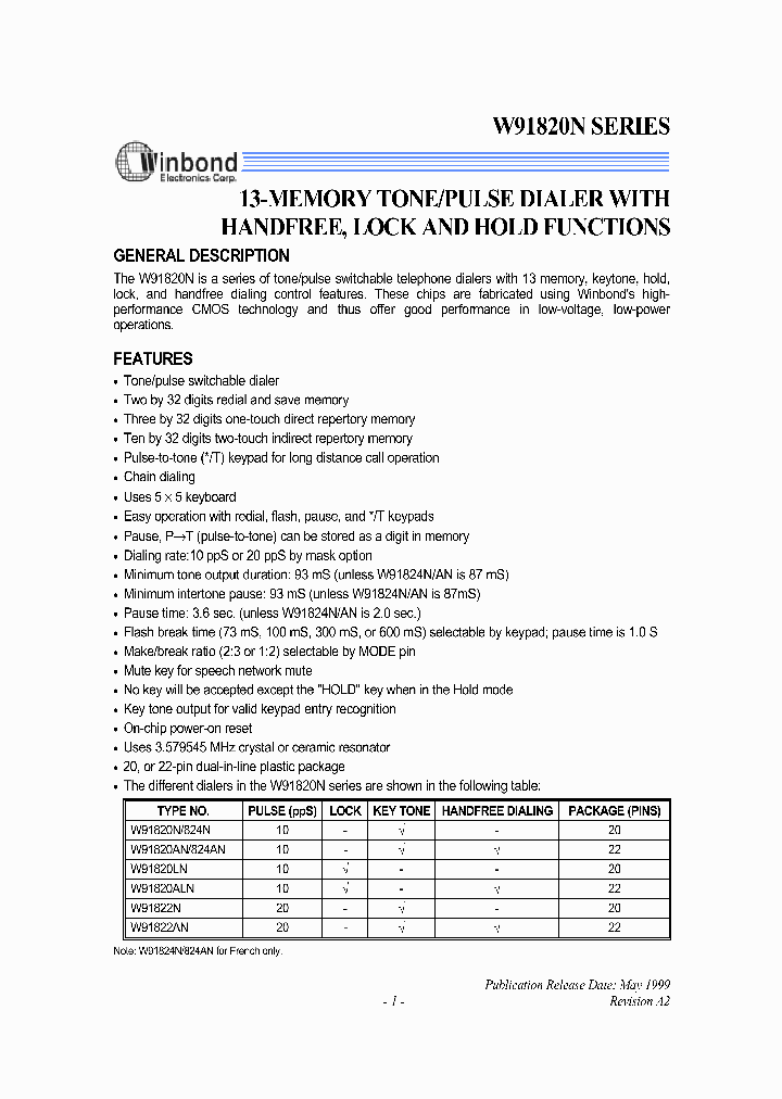 W91812XN_1720907.PDF Datasheet