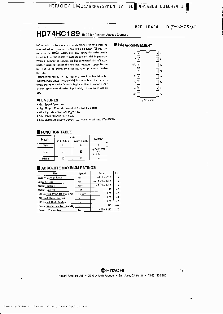 HD74HC189P_1364928.PDF Datasheet