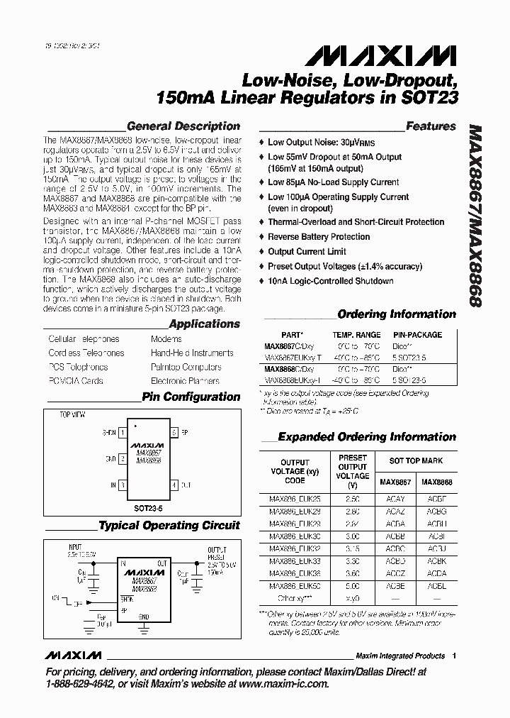 MAX8868EUK33-T_1358163.PDF Datasheet