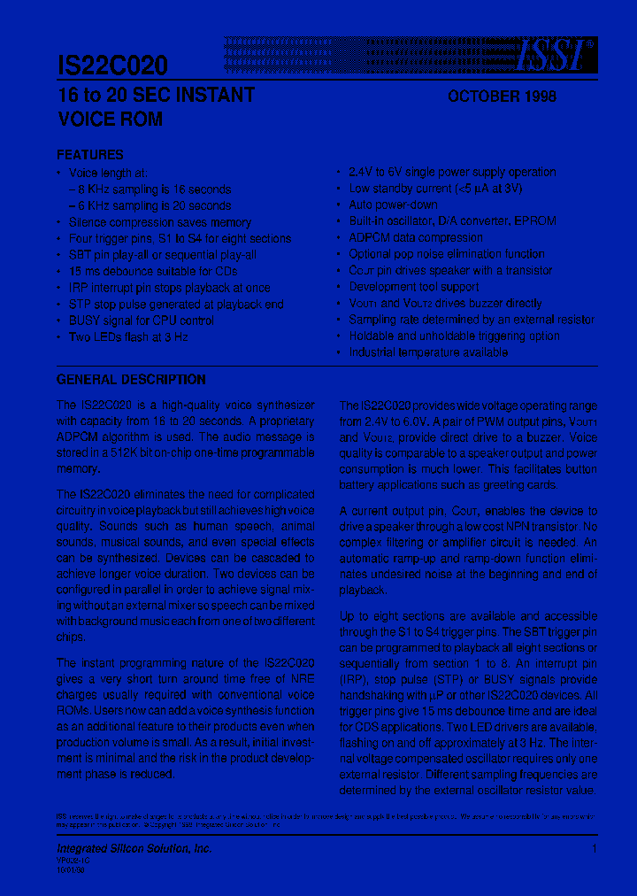 IS22C020P_1365250.PDF Datasheet