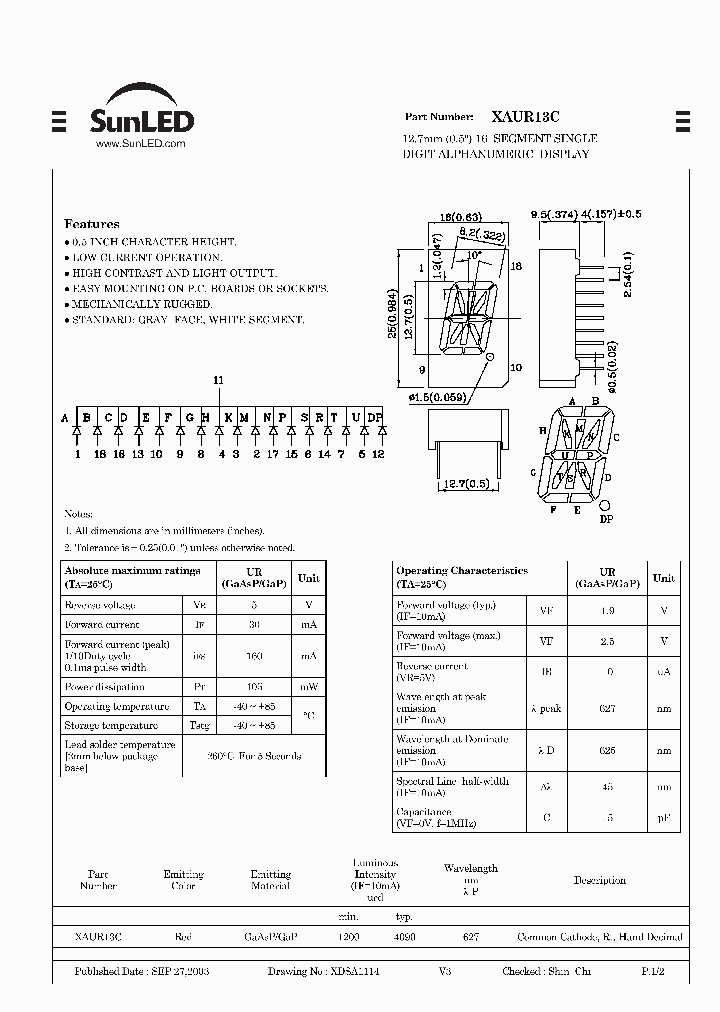 XAUR13C_1347028.PDF Datasheet