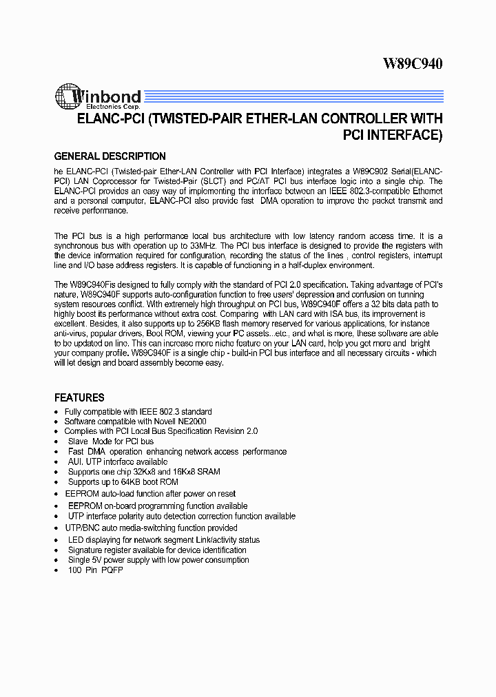 W89C940_1371904.PDF Datasheet