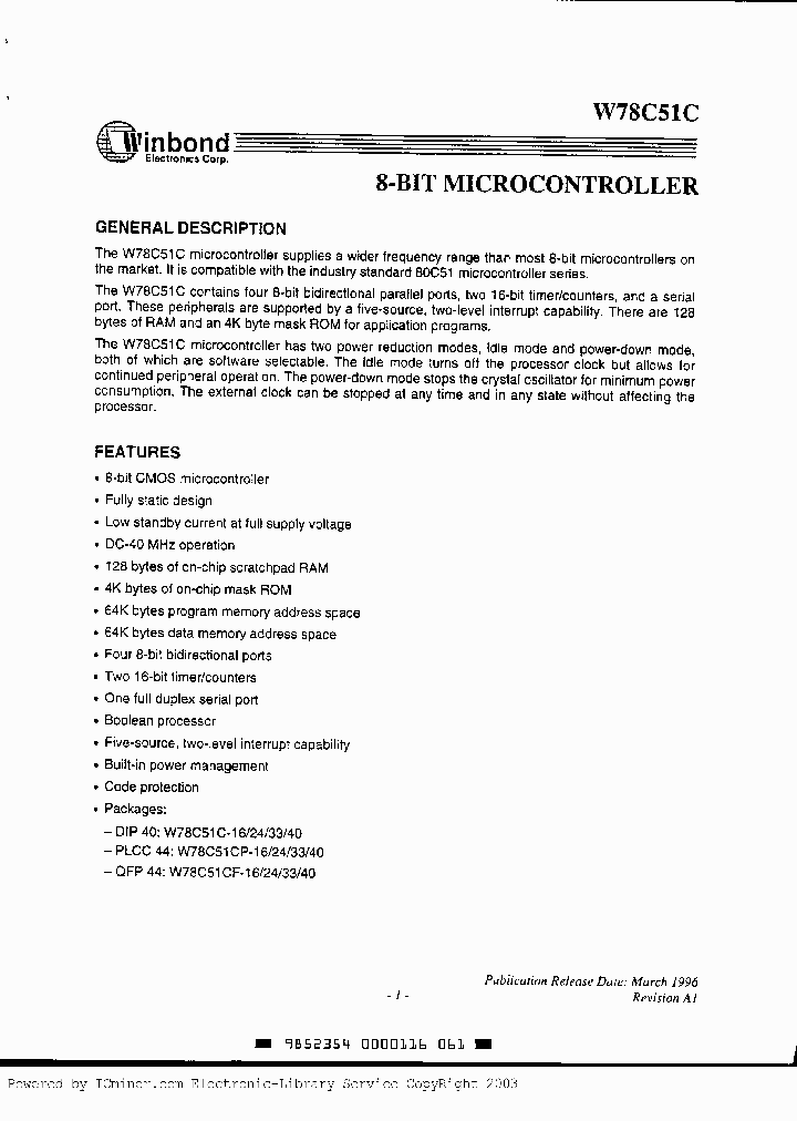 W78C51CP16_1372096.PDF Datasheet