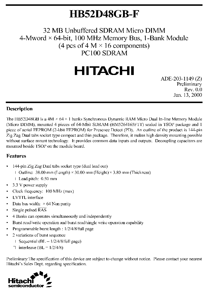 HB52D48GB_1373968.PDF Datasheet