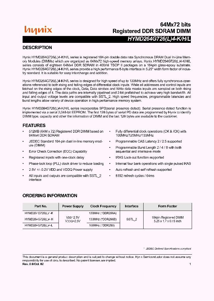 HYMD264G7264_1325190.PDF Datasheet
