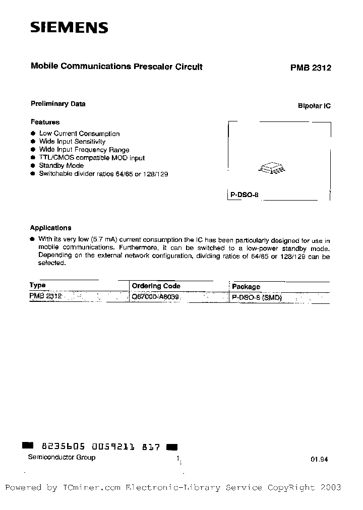 PMB2312_1374998.PDF Datasheet
