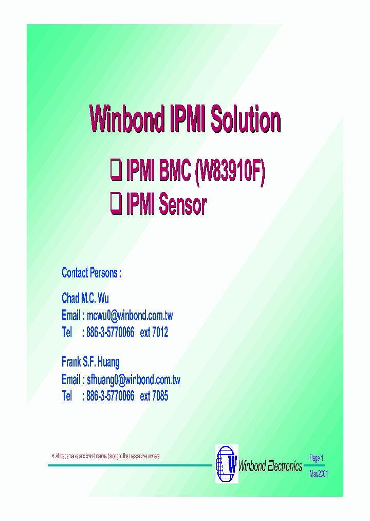 W83910F_1392418.PDF Datasheet