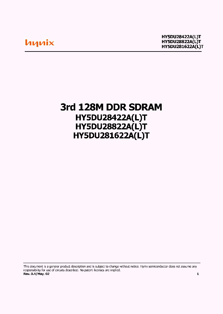 HY5DU28422ALT-K_1393729.PDF Datasheet