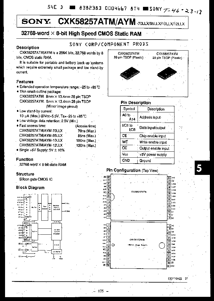 CXK58257ATM-10LX_1407469.PDF Datasheet