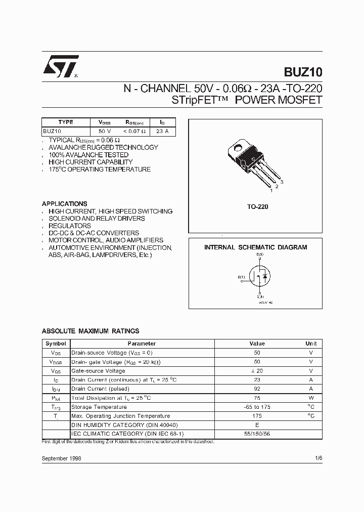 BUZ10_1407591.PDF Datasheet