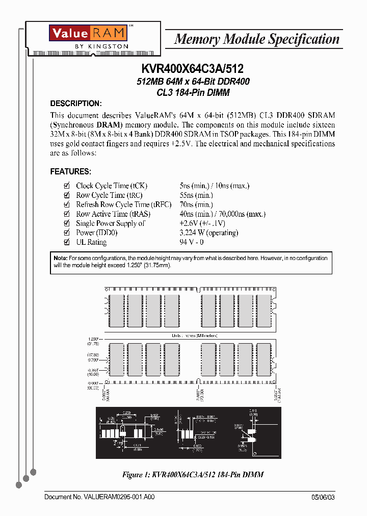 KVR400X64C3A512_1420149.PDF Datasheet