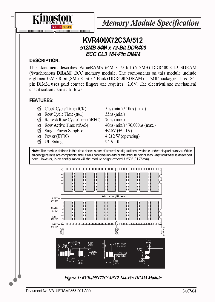 KVR400X72C3A512_1420151.PDF Datasheet