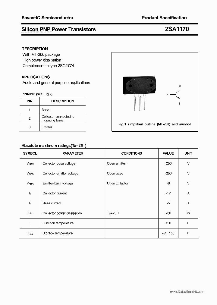 2SA1170_1732730.PDF Datasheet