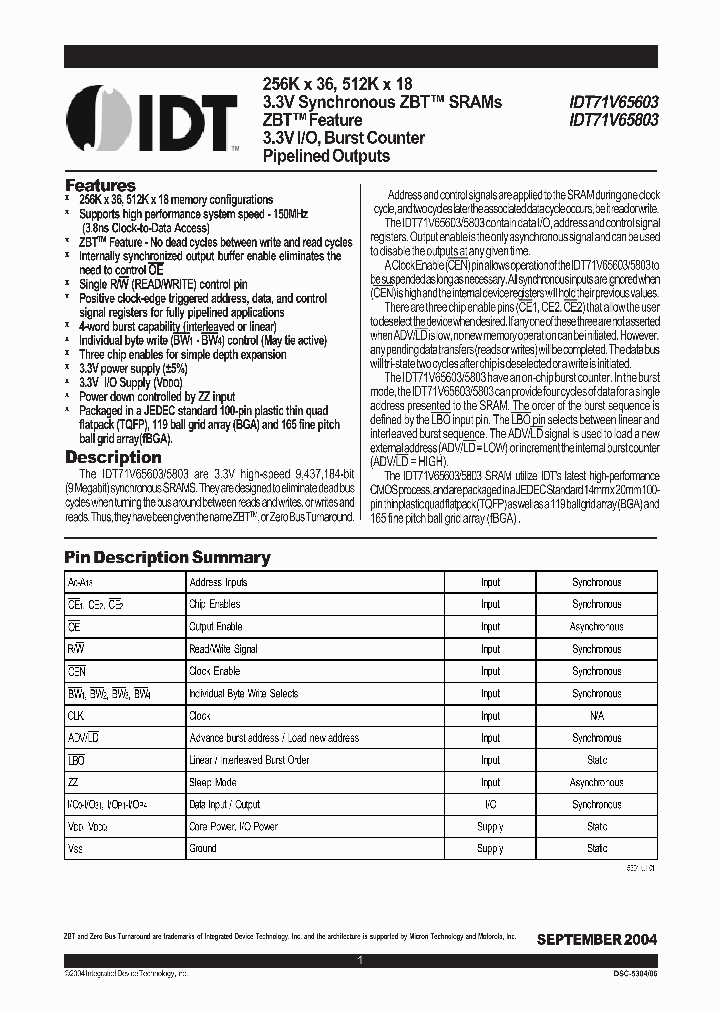IDT71V65603S100BG_1733237.PDF Datasheet
