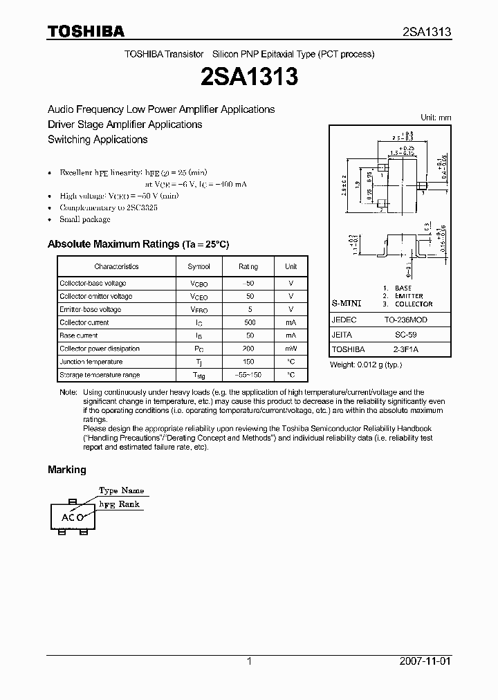 2SA1313-YTE85LF_1428884.PDF Datasheet