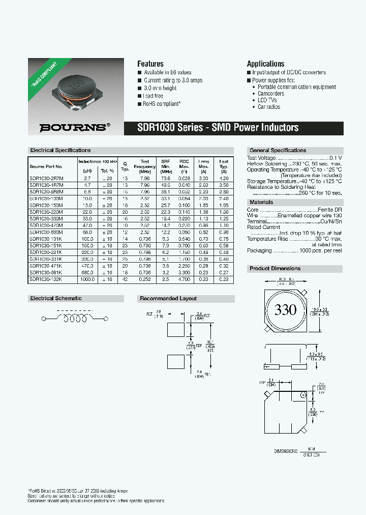SDR1030-4R7M_1435665.PDF Datasheet