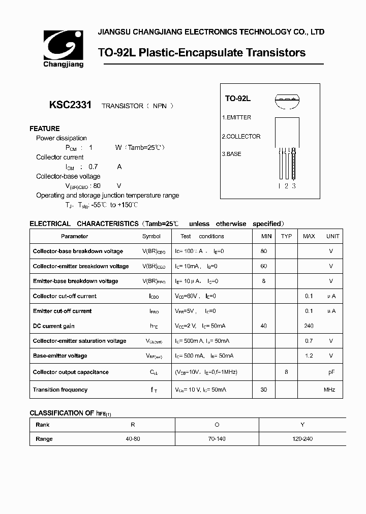 KSC2331-TO-92L_1443490.PDF Datasheet