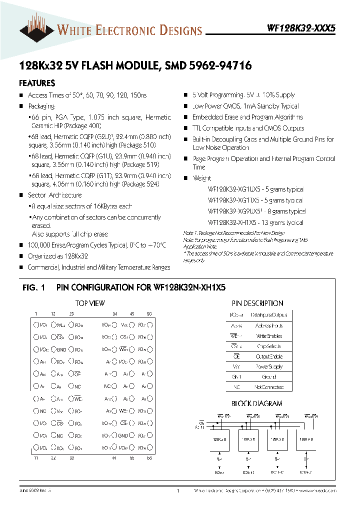WF128K32-50H1C5A_1447433.PDF Datasheet
