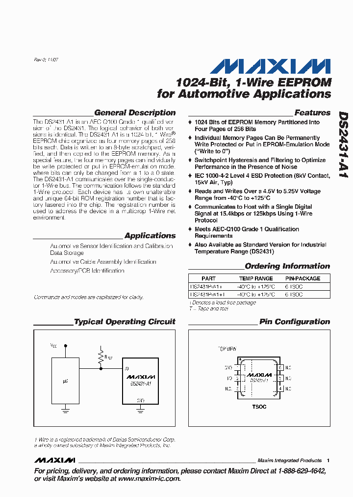 DS2431-A1_1442096.PDF Datasheet