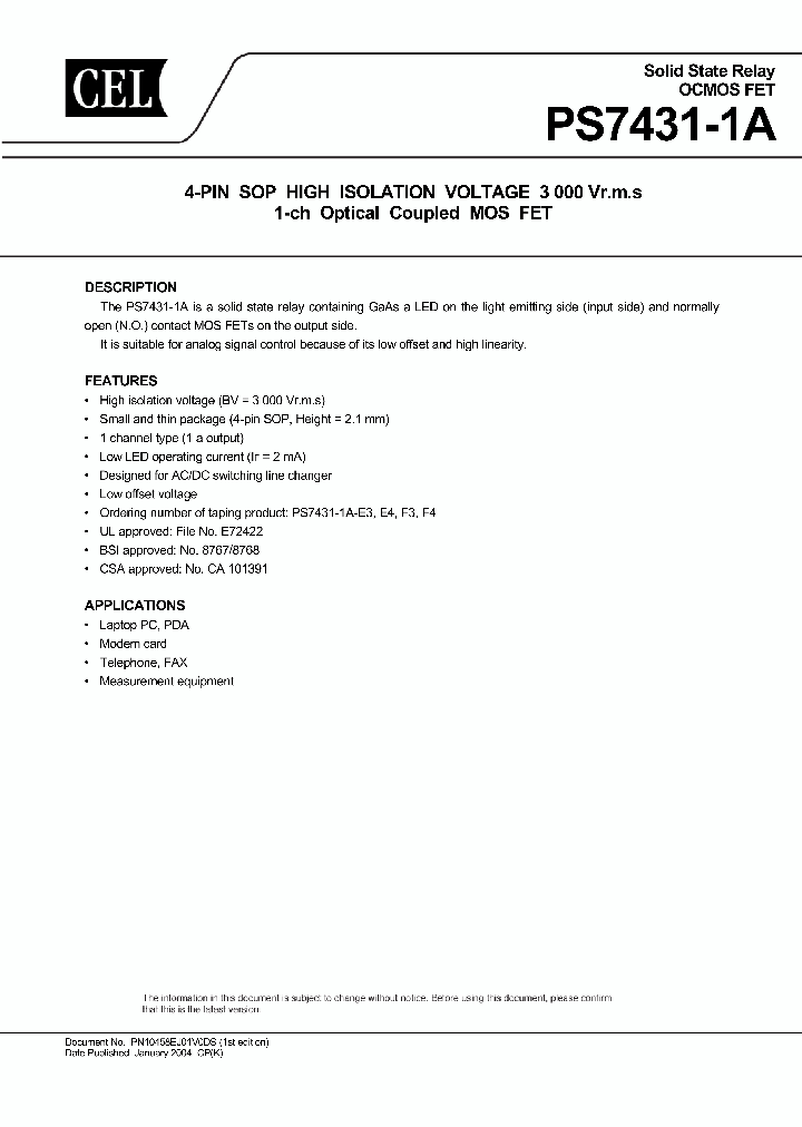 PS7431-1A-A_1440422.PDF Datasheet