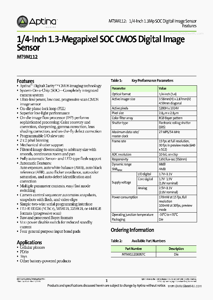 MT9M112_1739469.PDF Datasheet