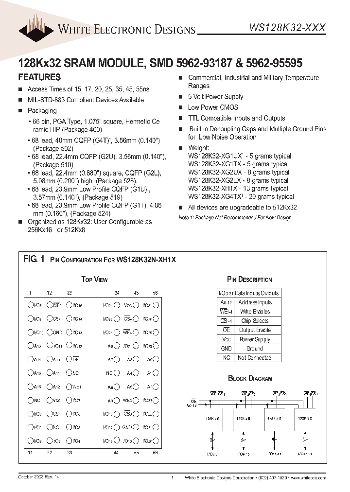 WS128K32-XG2LX_1449879.PDF Datasheet