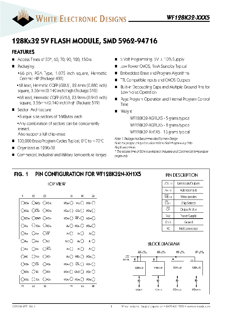 WF128K32-50G2UC5A_1448320.PDF Datasheet