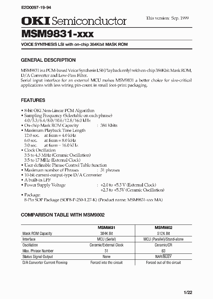MSM9831-XXX_1444093.PDF Datasheet