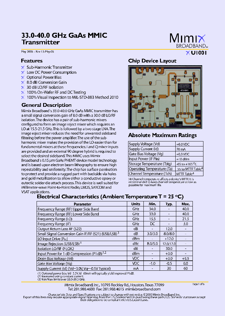 XU1001_1454663.PDF Datasheet