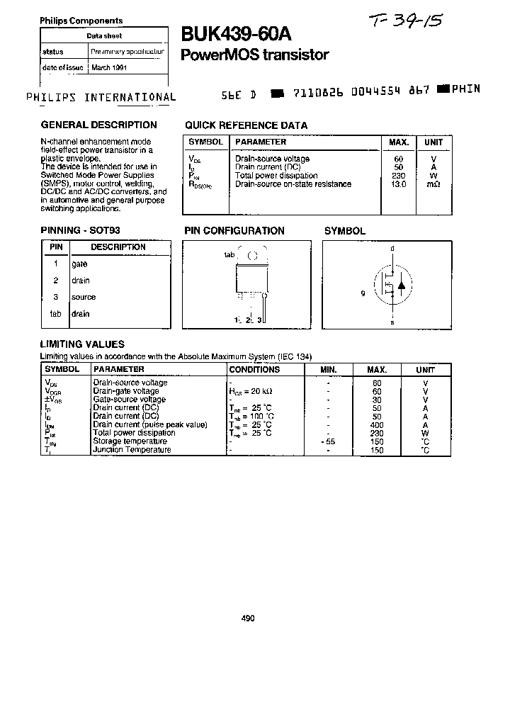 BUK439-60A_1472540.PDF Datasheet
