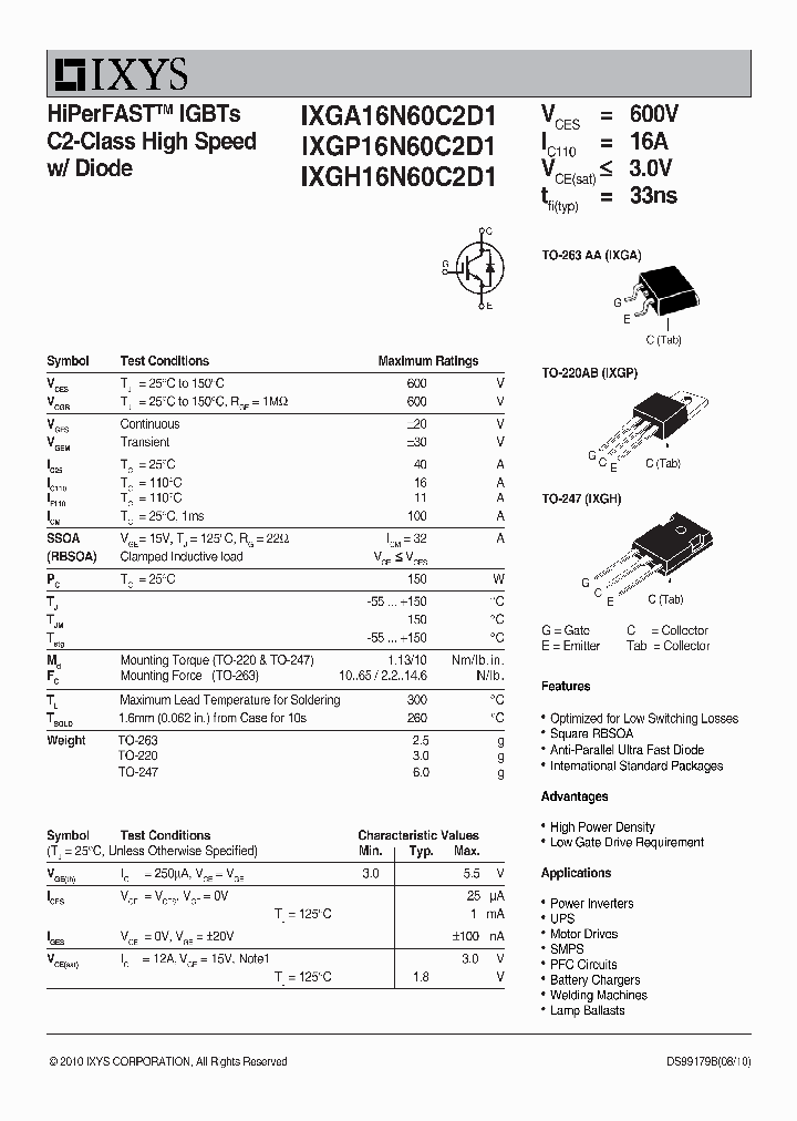 IXGP16N60C2D1_1756970.PDF Datasheet