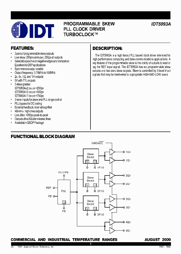 IDT5993A-2QC_1474329.PDF Datasheet