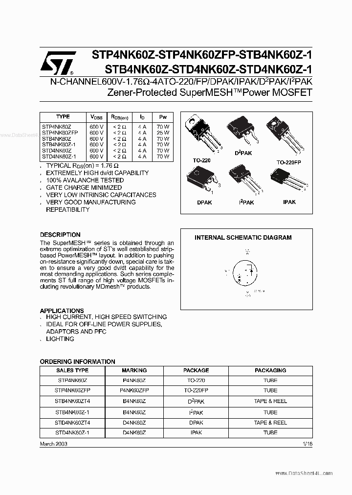STP4NK60Z_1772649.PDF Datasheet