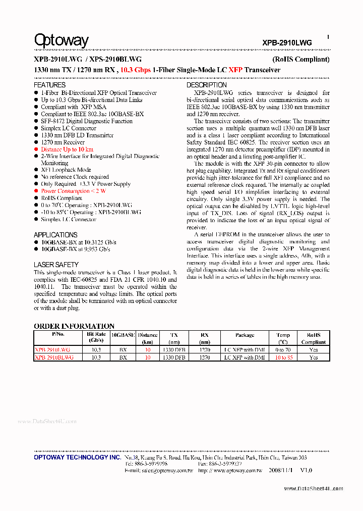 XPB-2910LWG_1773368.PDF Datasheet