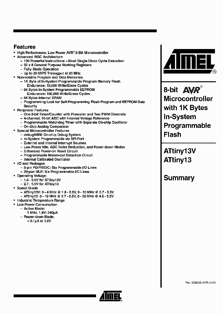 ATTINY13V-10MU_1489901.PDF Datasheet