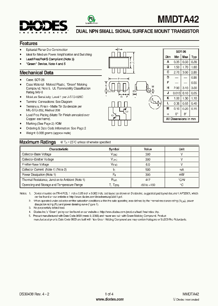 MMDTA42-7-F_1785300.PDF Datasheet