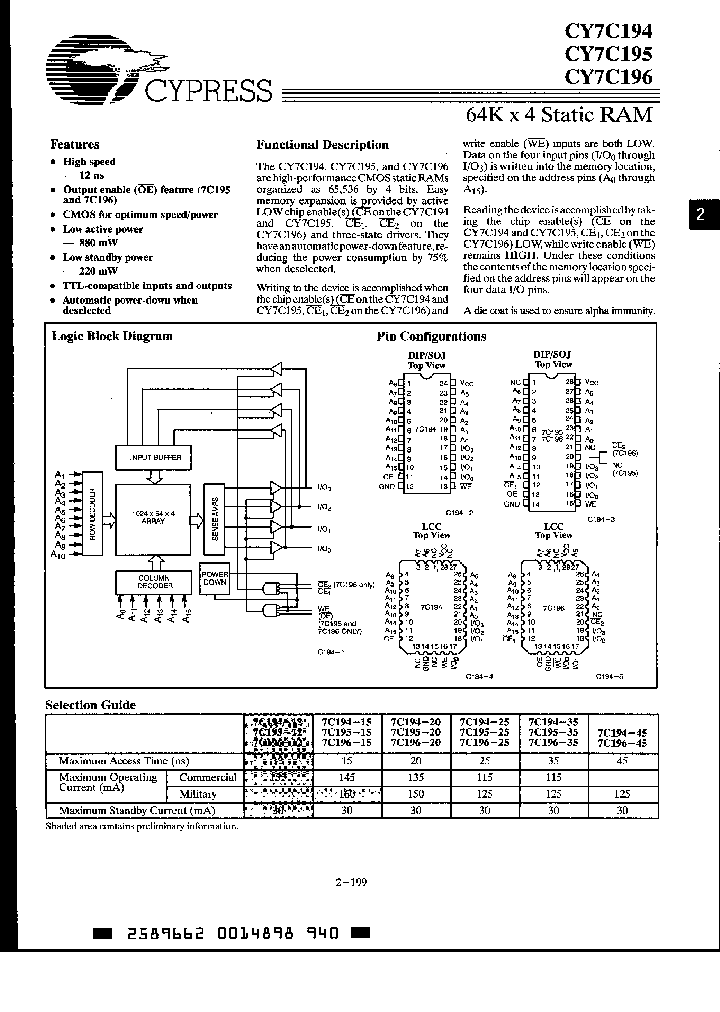 CY7C194-25VCT_1498563.PDF Datasheet