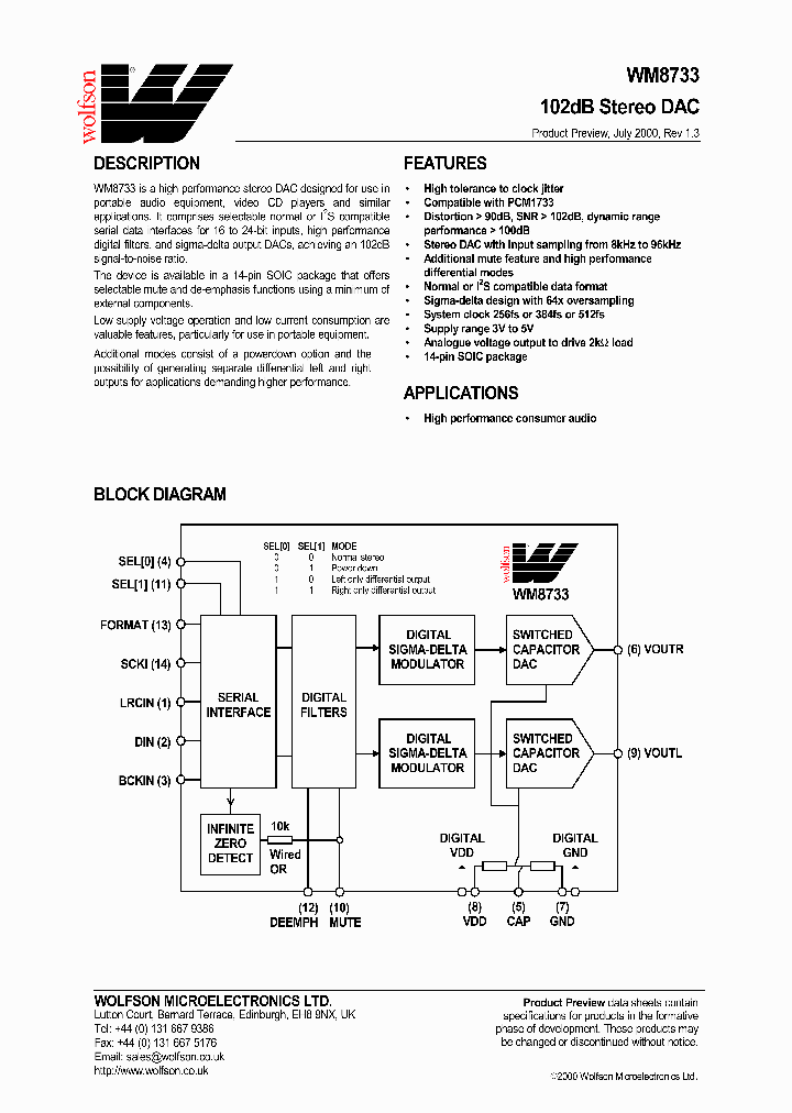 WM8733_1516450.PDF Datasheet
