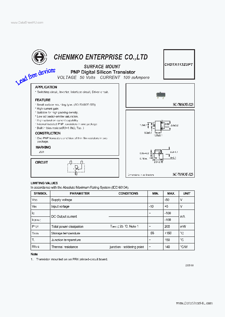 CHDTA113ZUPT_1792802.PDF Datasheet