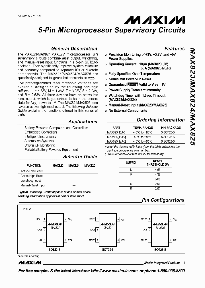 MAX824L_1516948.PDF Datasheet