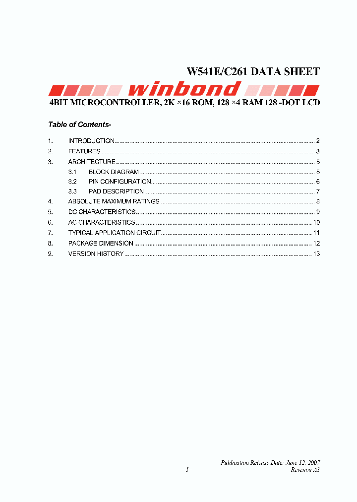 W541C261_1530565.PDF Datasheet