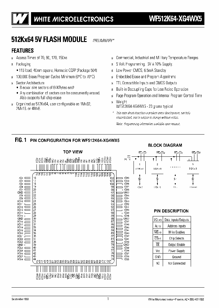 WF512K64-XG4WX5_1513940.PDF Datasheet